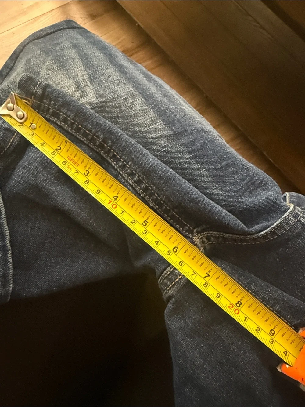 High-Waist Curvy Dark Blue Denim Shorts